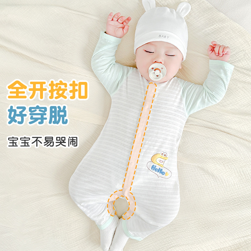 Bebé mono verano recién nacido algodón fino pijamas con aire acondicionado hombres y mujeres niños pequeños ropa de verano mami ropa de bebé