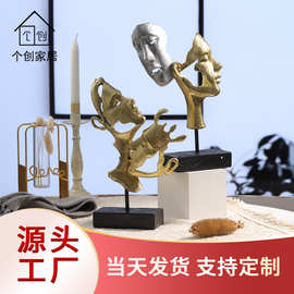 【特价】欧式人物抽象摆件客厅摆件树脂工艺品轻奢酒柜橱窗装饰品