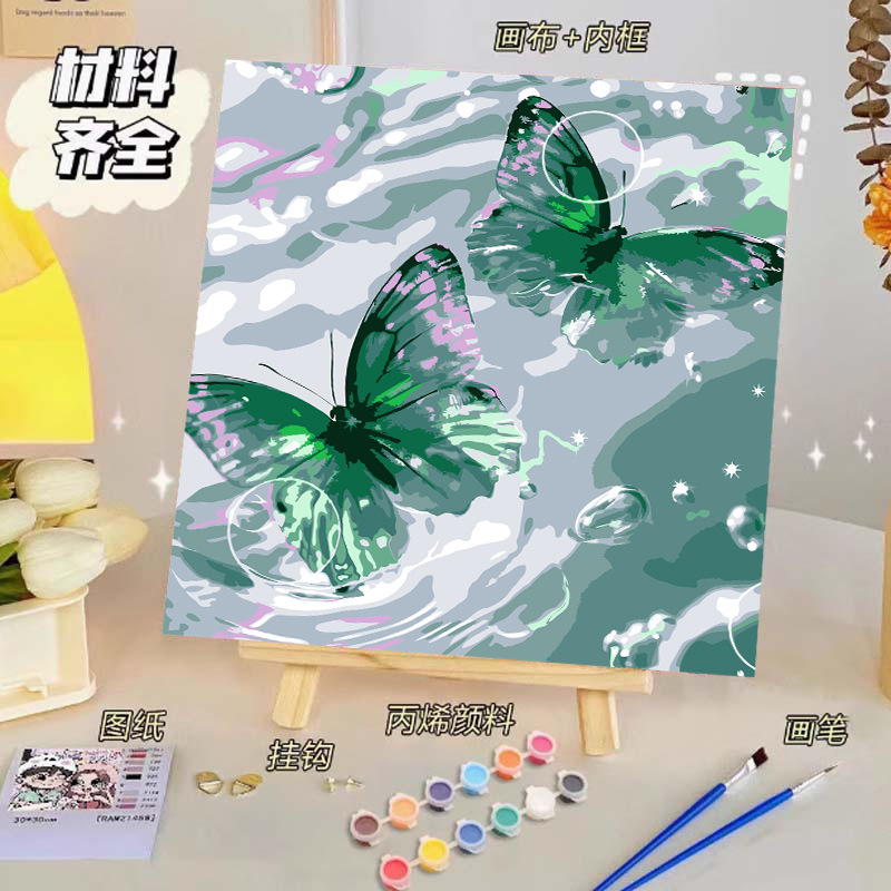 バラのデジタル油絵diy子供の塗り絵の高級感手作りの風景の花の対外貿易の露店の商品|undefined