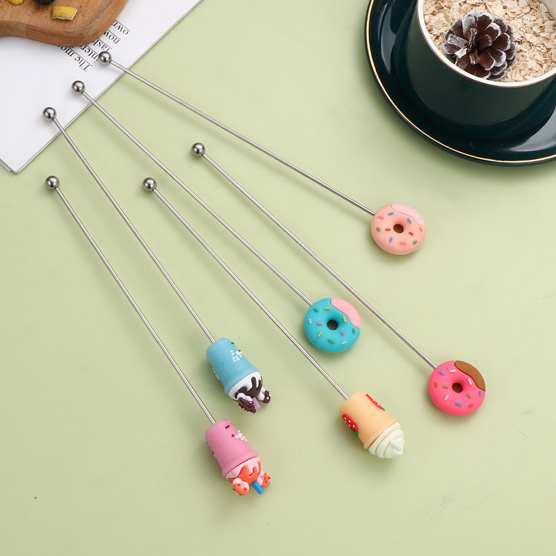 Creativo de dibujos animados 304 barra de agitación de acero inoxidable bar restaurante jugo de café coctelera coctelera