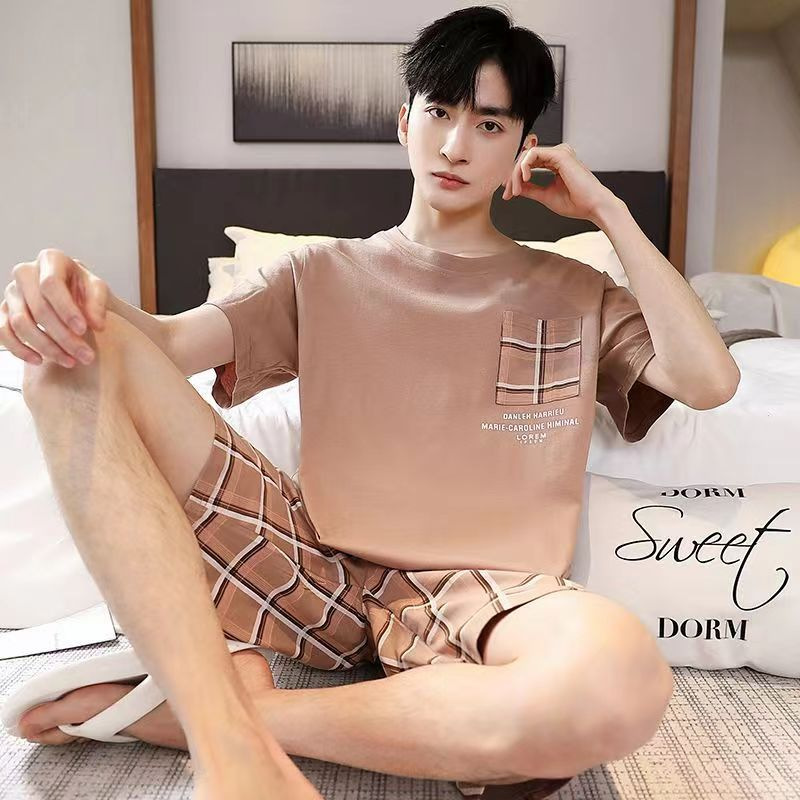 남성용 짧은 바지 브라운 포켓