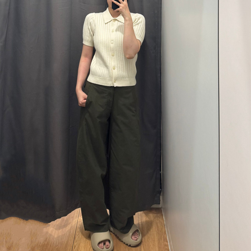 日单女装针织廓形长裤/休闲裤弯刀镰刀裤子25秋冬新款Y483722|undefined