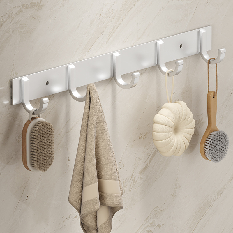 Punch-free Space Aluminum Hook Cloakroom Clothes Hook Toilet Wall-mounted Hook Bathroom Wall-mounted Hook Punch-free Space Aluminum Hook Cloakroom Clothes Hook Toilet Wall-mounted Hook Bathroom Wall-mounted Hook