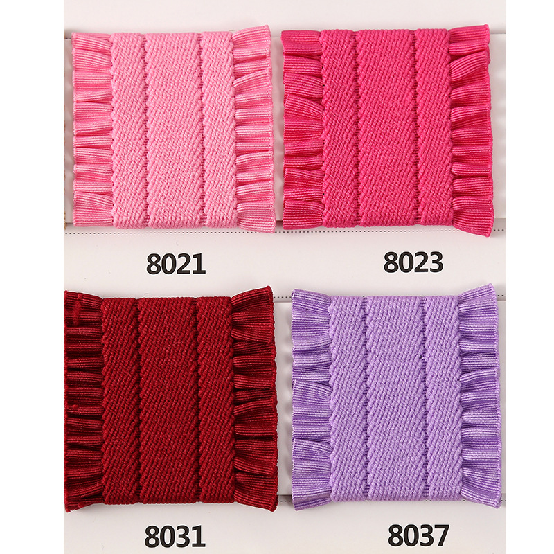 5cm彩色双边木耳边松紧带 裙腰束腰包边弹力织带荷叶边蝴蝶结辅料