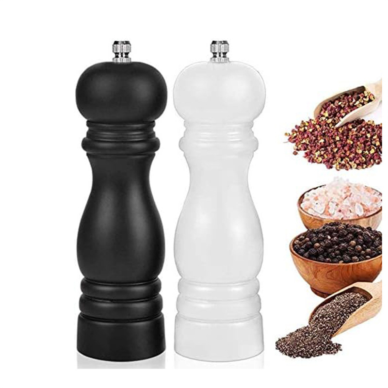 Blanco y Negro molino de pimienta manual de cerámica núcleo molinillo de pimienta molinillo de sal de mar multiusos botella de condimento