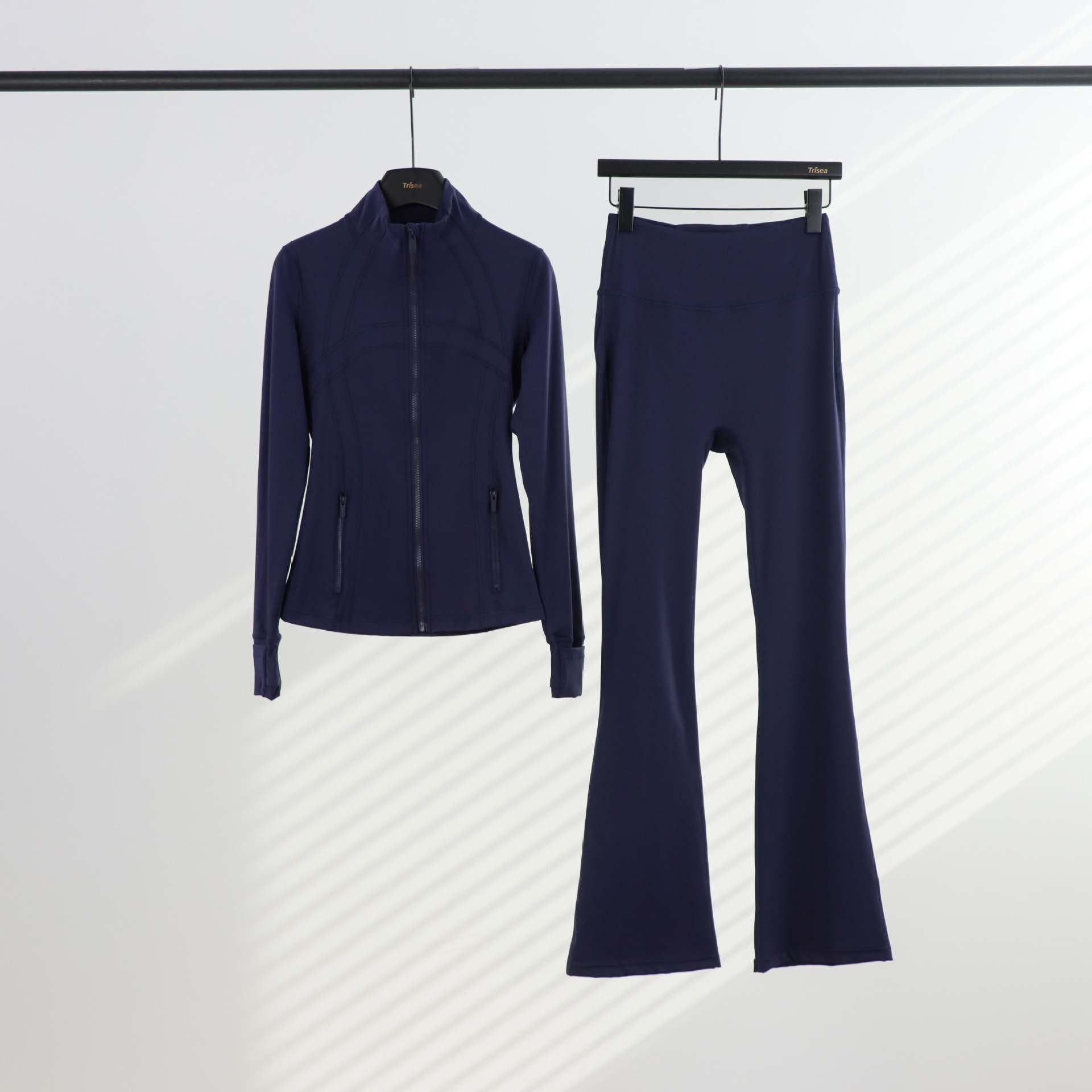 LULU chaqueta de cuello de喇叭 con cremallera, chaqueta de cuerpo, chaqueta de yoga elástica, mujer