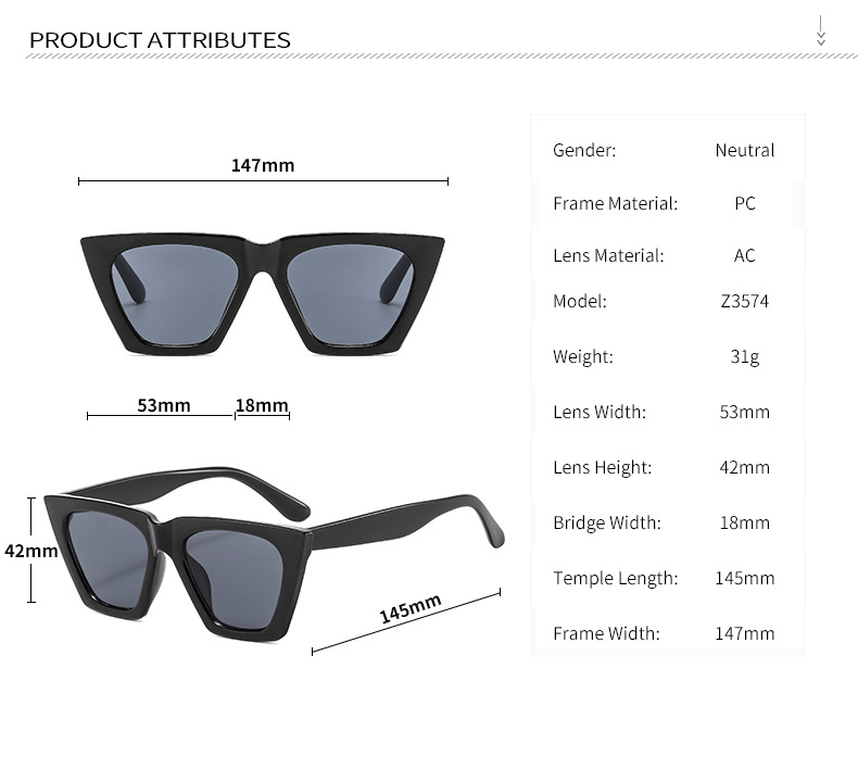 New Fashion Cat Eye Korean Sunglasses Trend Glasses Wholesale Cross-border display picture 1