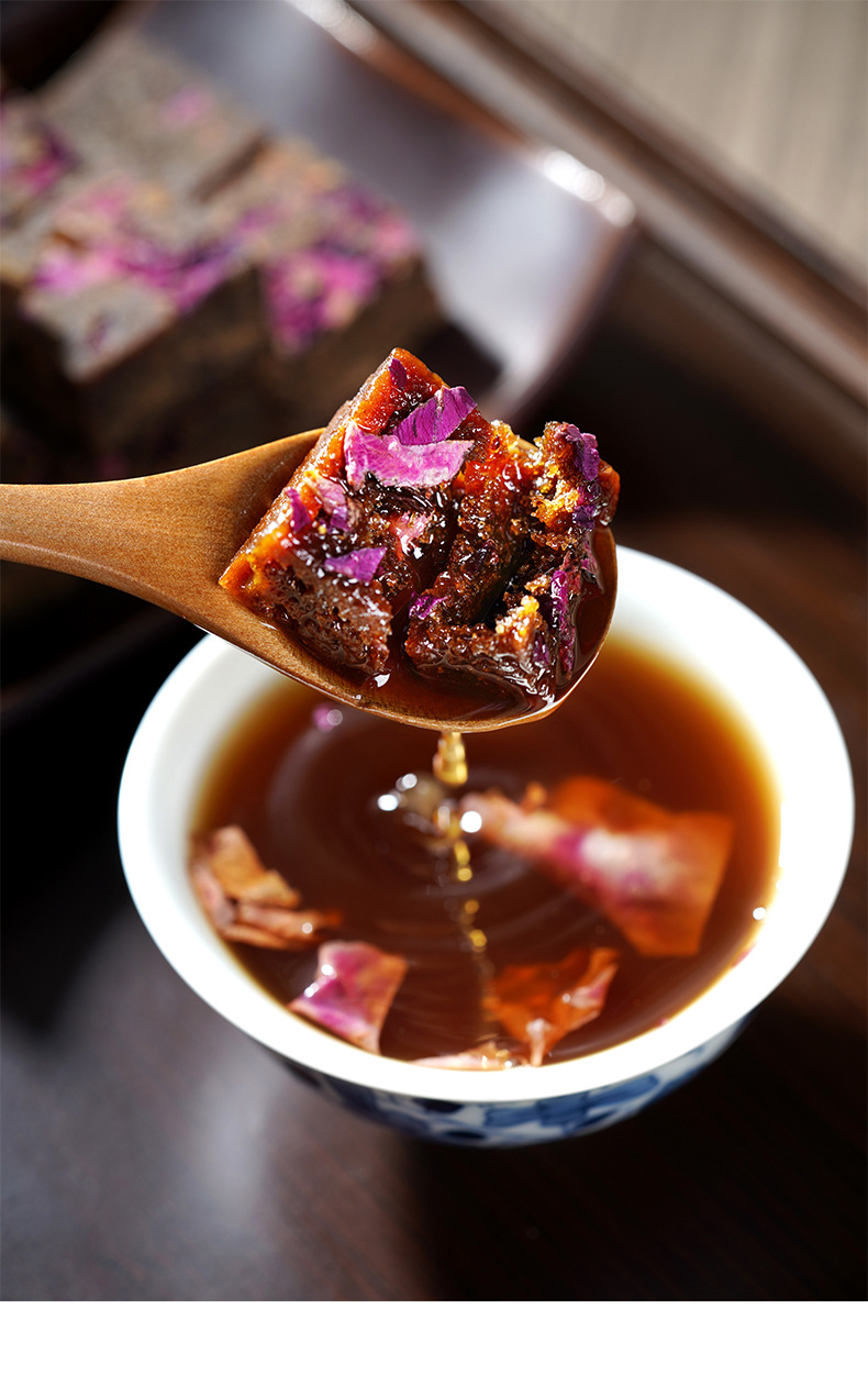 Organic Brown Sugar Ginger Tea Yunnan Old Ginger Rose Flavor 128g Boxed Warm Daily Drink preparation