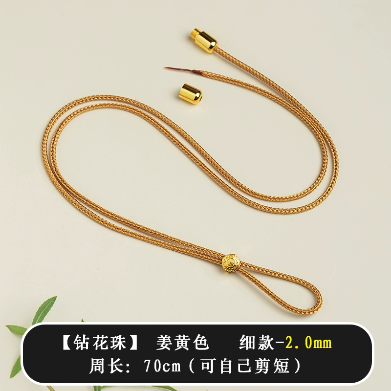 Ping An de alta gama cuerdas de collar colgante de oro cuerdas de mano tejida ocho tesoros brújula anillo cabeza de Buda