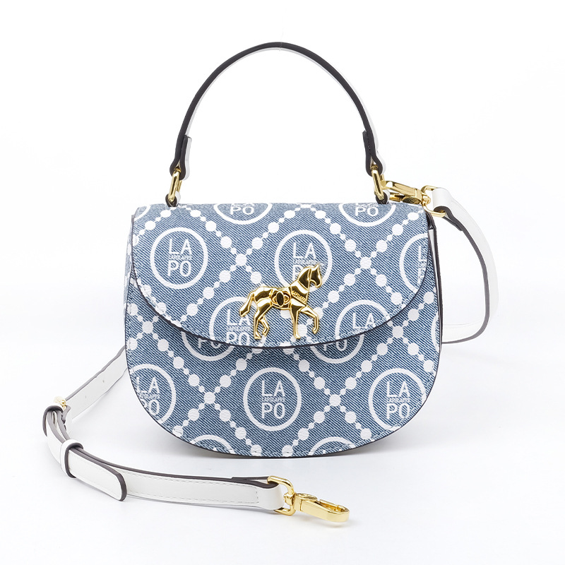 Mujeres de estilo pequeño Bao redondo con tapa de flip color contraste de alta sensación larga correa de hombro bolsas de torta 2025 nuevo LP7229 #