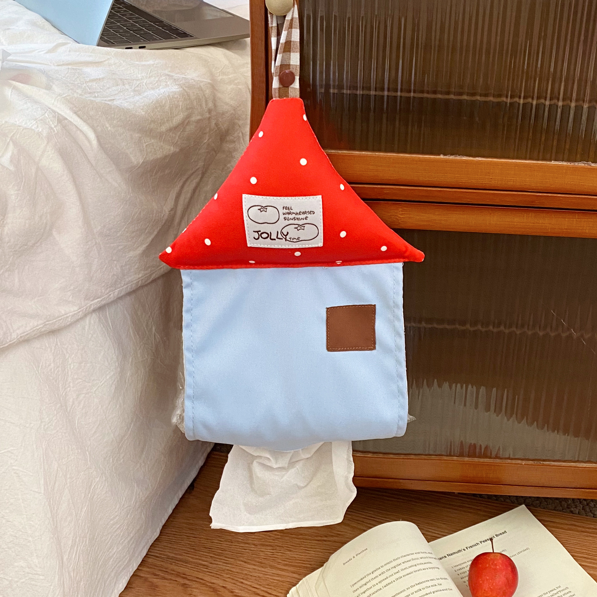 Casa pequeña creativa caja de extracción de papel dormitorio cocina doméstica caja de toallas de baño de alto valor de pared tipo bolsa de toallas de papel