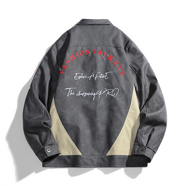 Veste en cuir synthétique suédé pour homme – Manteau motard punk avec boutons et poches à rabat pressionné pour le streetwear et la conduite urbaine (S-3XL, 2 couleurs)_voghion.com