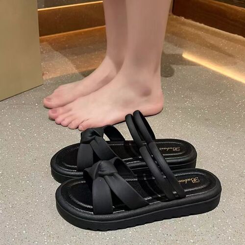 Sweet butterfly knot sandals for women, summer outdoor wear, thick sole, soft bottom, two-in-one student sandals, high aesthetic fairy cool sandals