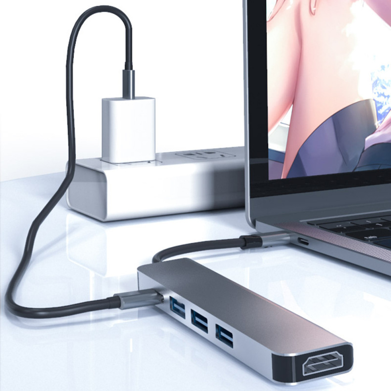 現物クロスボーダーusb cハブエクステンダー5-1macbook携帯電話type c拡張ドックハブpd付き|undefined
