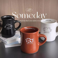 Simple and Elegant Puppy New Model Ceramic Mug Household Large Capacity Couple Water Cup Office Milk Cup Coffee Cup