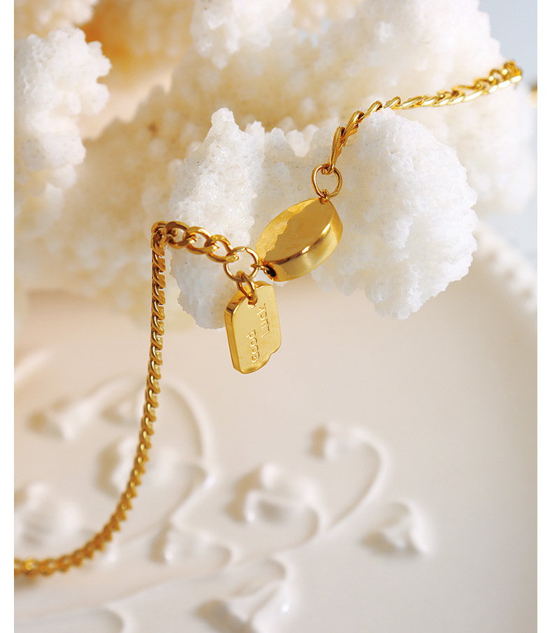 1 Piece Vintage Style Letter Oval Titanium Steel Plating Necklace_colorza_4