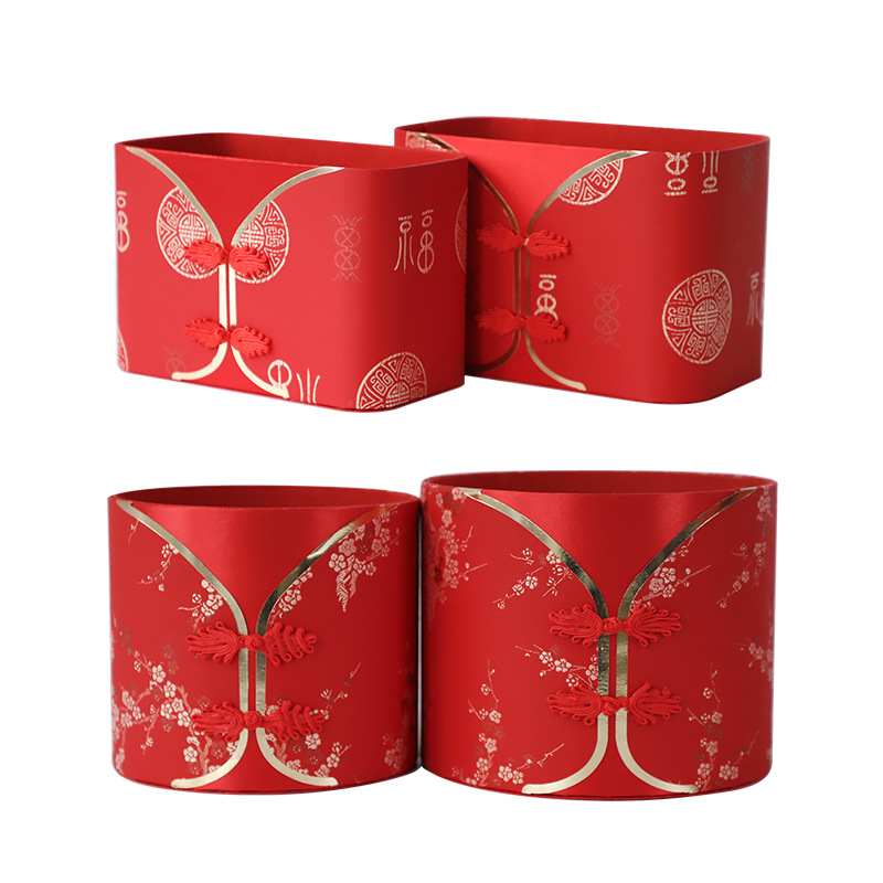 2025 seda cheongsam chino barril de bendición marea nacional estilo chino barril de abrazo de año nuevo flor caja de flores de bendición barril de bendición de año nuevo