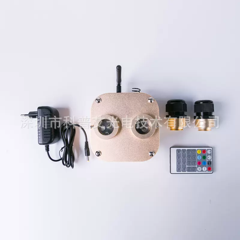 20W 双头无线蓝牙APP转盘闪烁RGBW 满天星星空顶光纤光源器20mm*2