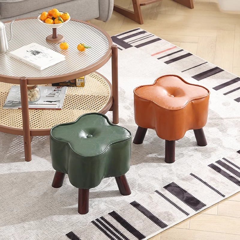 Изумрудный тыквенный табурет из цельного дерева маленький табурет для смены обуви