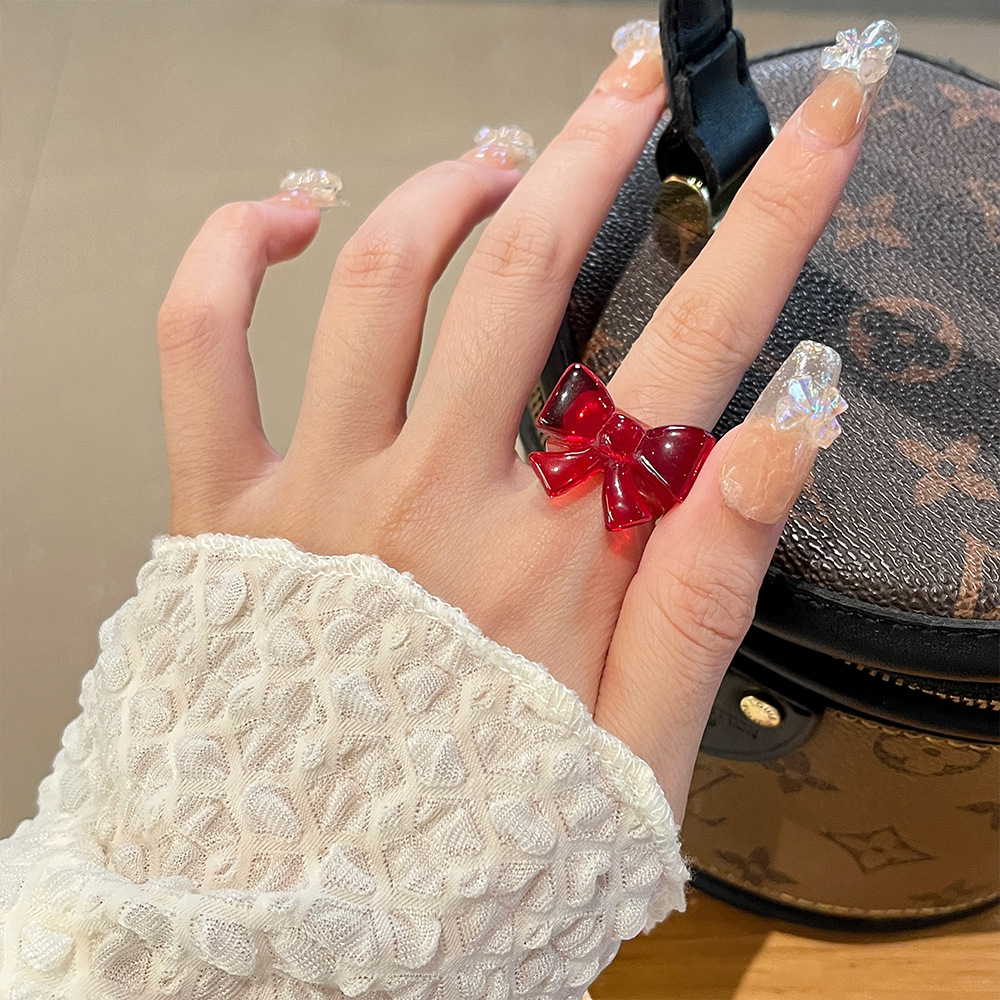 Cute Acrylic Bow Knot Women's Rings display picture 4