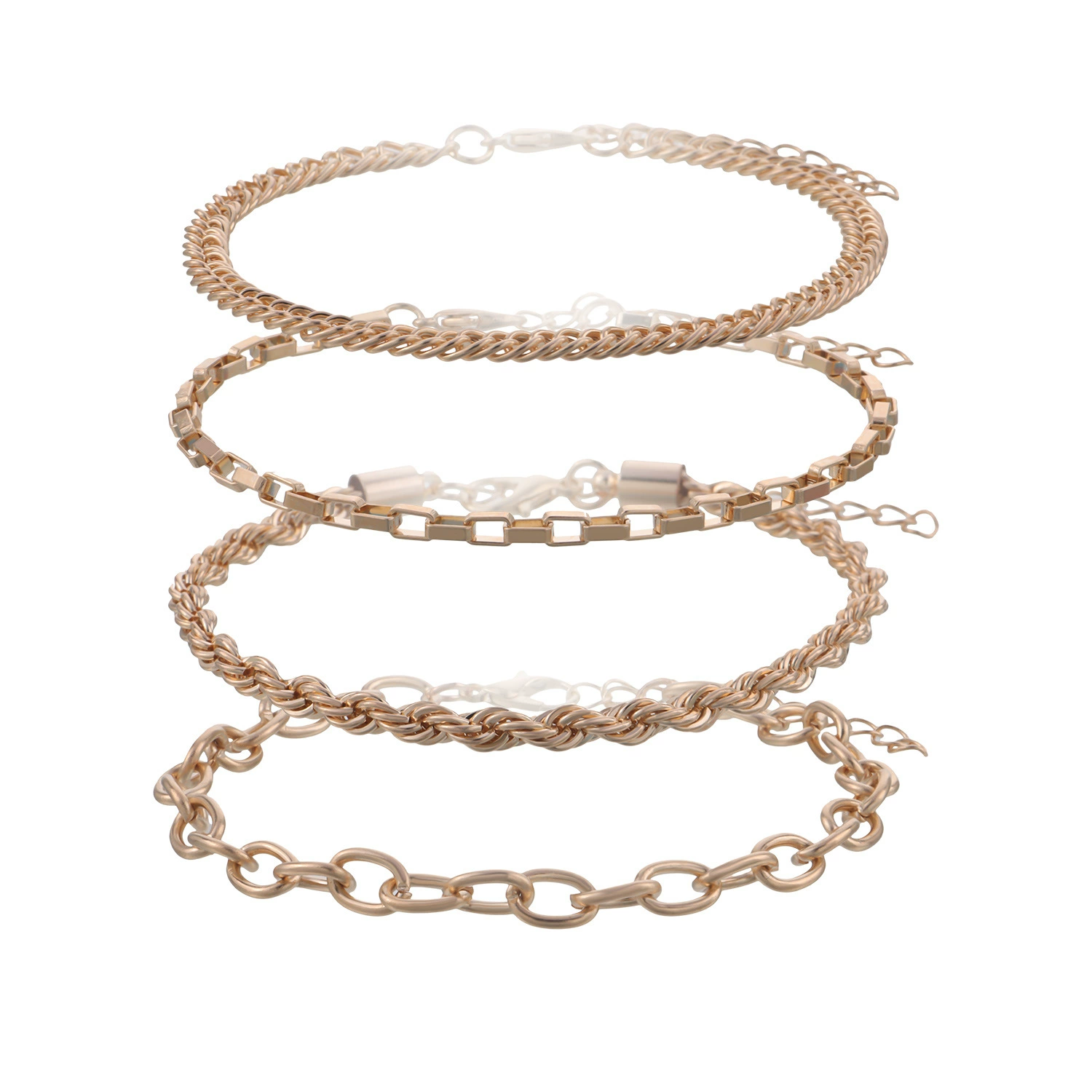Fashionable accessory, trend bracelet, chain, set, European style, simple and elegant design, Amazon