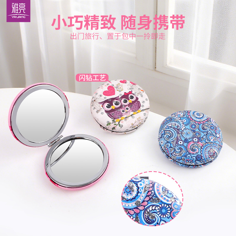 Yaliang en stock 75mm ronda pan espejo macaron maquillaje espejo creativo lindo pequeño espejo de regalo 1053