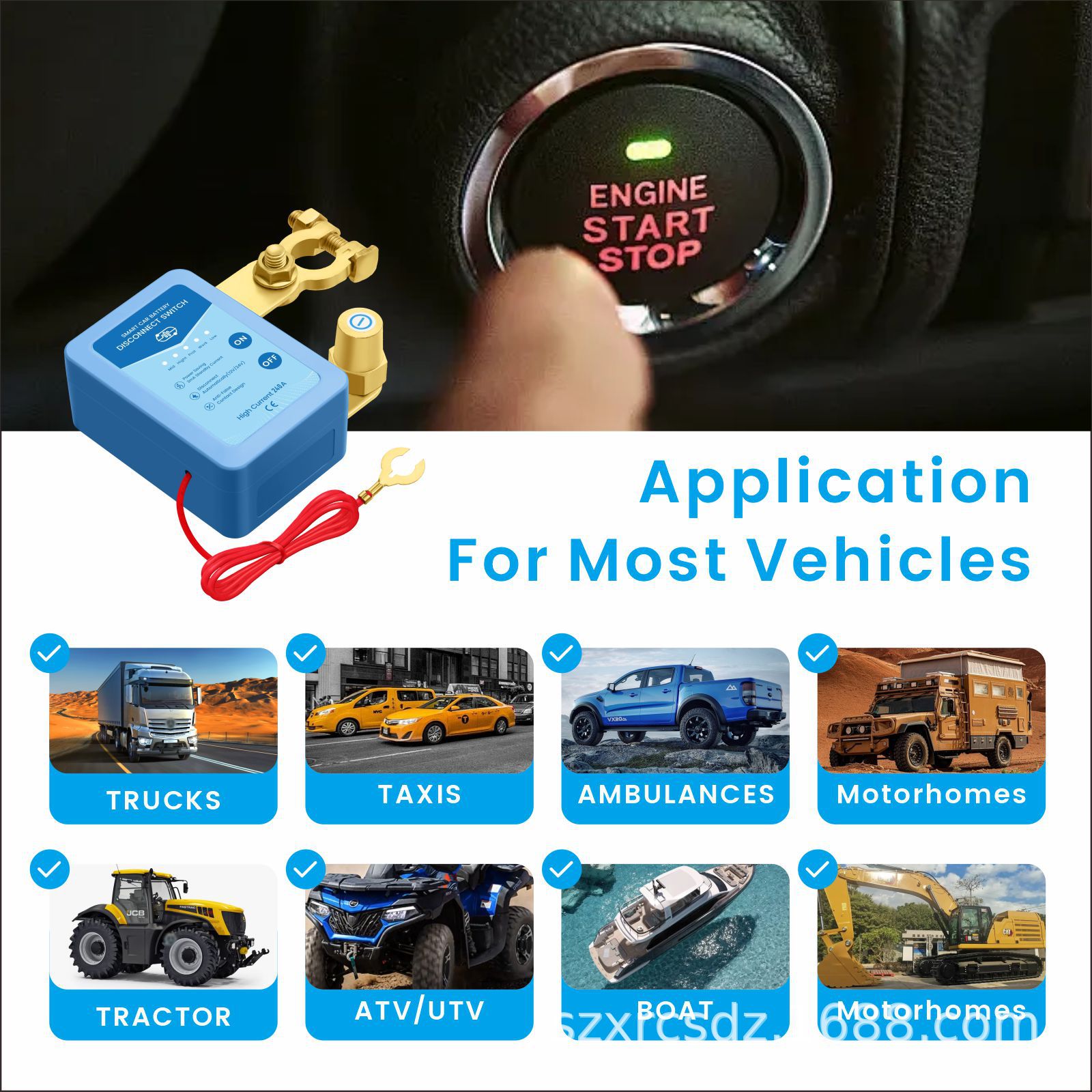Car Battery Disconnect Switch Accessories Battery Negative Terminal Anti-Leakage