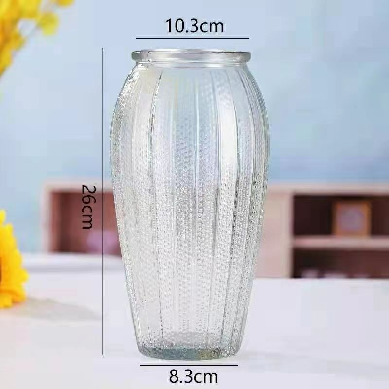 Estilo Europeo simple creativo florero de vidrio ins estilo decoración del hogar sala de estar florero de alta calidad arreglo floral