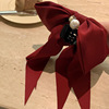 Red hairgrip for princess with bow, hair accessory, big crab pin, advanced shark, high-quality style