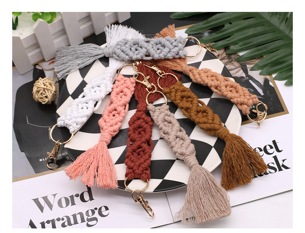 cotton rope Material Solid Color Pattern Unisex Gender Simple Style Style Simple Style Solid Color Cotton Rope Unisex Bag Pendant
