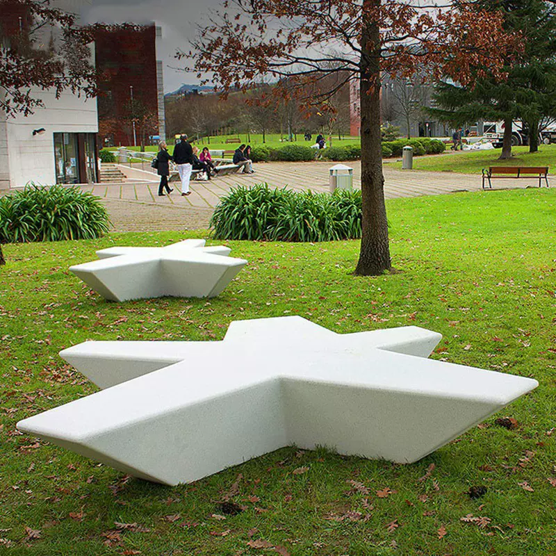 大型商场美陈玻璃钢休闲座椅创意五角星形时尚休息凳公共区等候椅