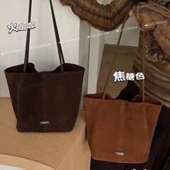 复古慵懒风简约磨砂真皮腋下托特包包女2025秋冬新款休闲时尚大包