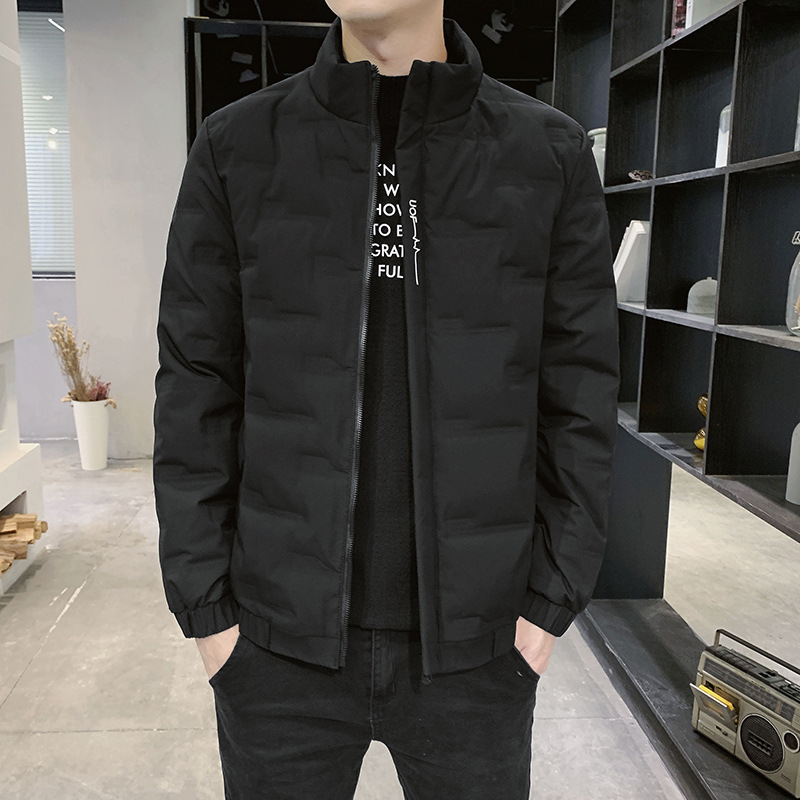 5XL - 8XL collar vertical otoño y invierno chaqueta de plumón hombre ligera y delgada invierno versátil chaqueta de hombre caliente joven