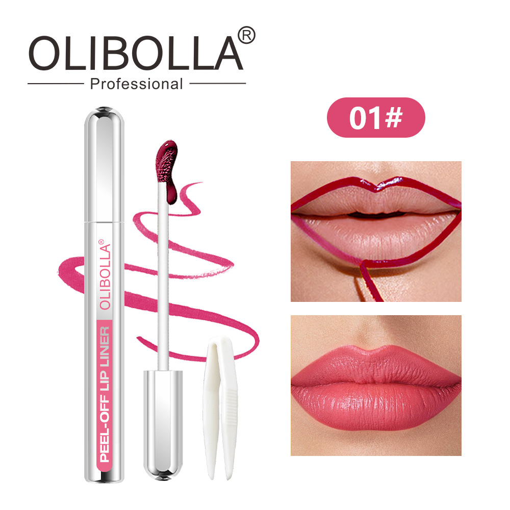 Bolígrafo de delineador de labios de cinco colores OLIBOLLA, mate desprendible, impermeable, no es fácil de desvanecer y teñir, brillo de labios, explosión transfronteriza