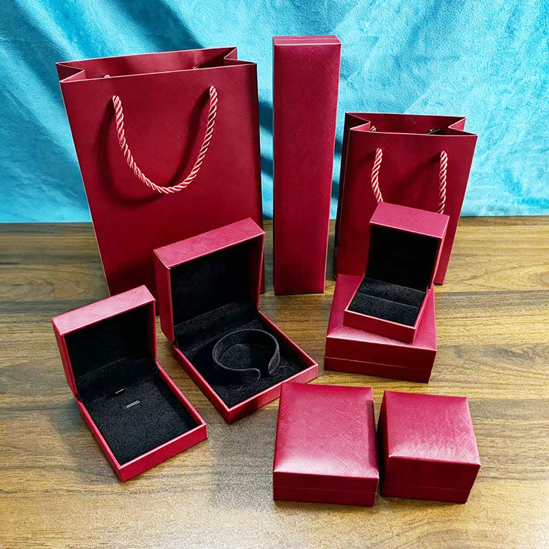 Printable Jewelry Box, Red Diagonal Plaid Jewelry Box, Ring Box, Pendant, Bracelet, Packaging Gift Box
