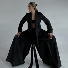 欧美风2023春季时尚潮流女装新款高腰宽松阔腿个性街头百搭休闲裤