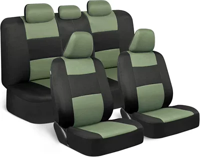 Universal seat cover — Car Seat Covers, Temu Foreign - army-green-and-black-9-piece-set-five-seats