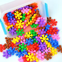 梅花積木 組み立て式 小粒 子供向け知育玩具 幼稚園 卓上玩具 大型 スノーフレークピース 卸売