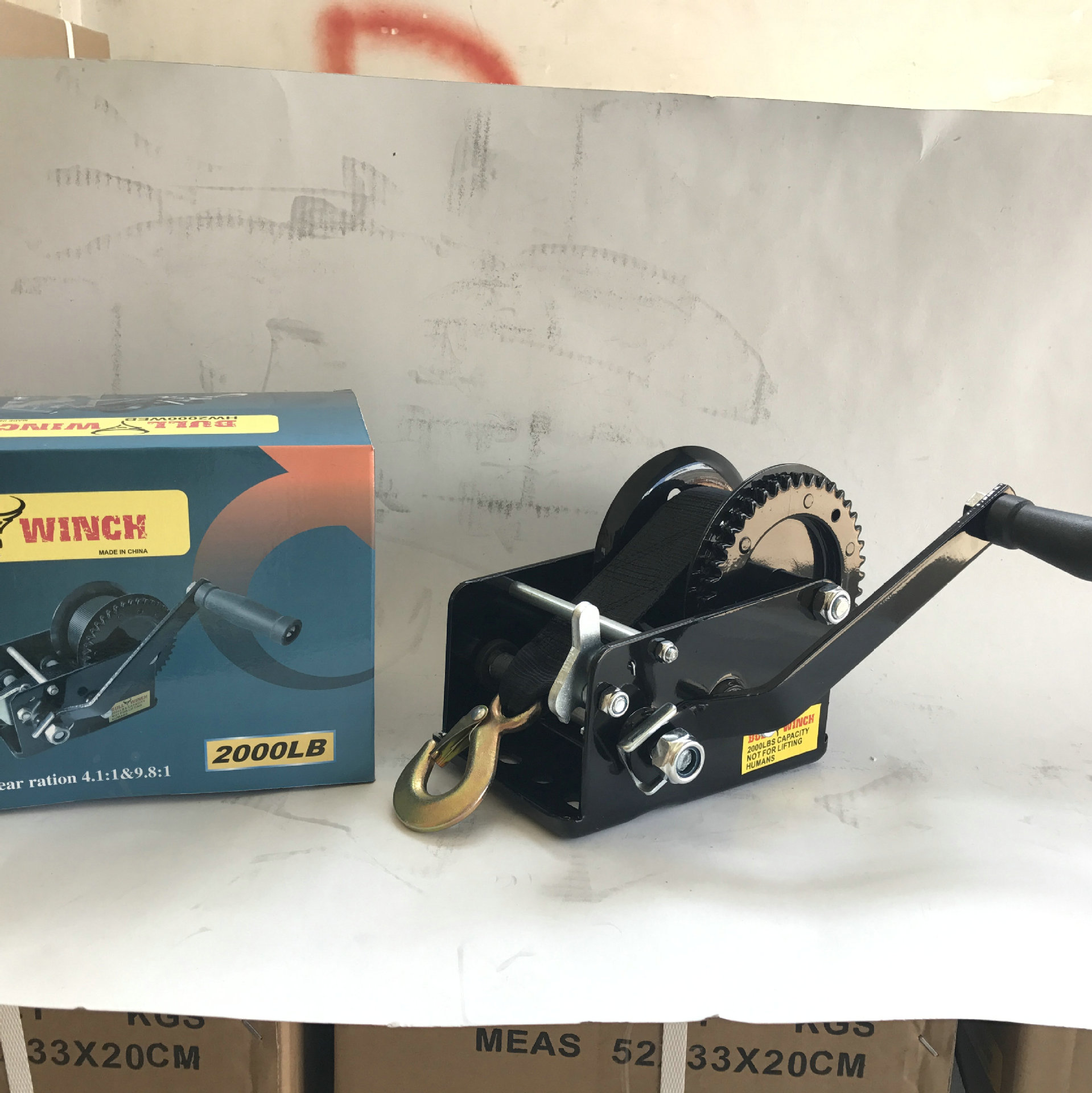 2500手动卷扬机重型卷扬机 起吊手动绞盘手摇自锁绞盘 手动绞