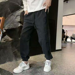秋季新款潮牌高定纯色潮流设计感宽松百搭做旧男款时尚舒适休闲裤