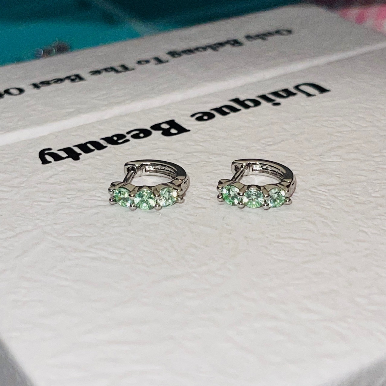 Sophisticated hoop earrings with zircon