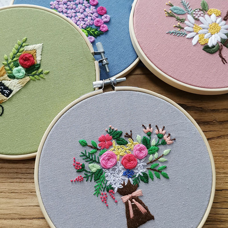 Fábrica al por mayor bordado DIY hecho a mano material paquete matar tiempo principiante creativo tela pequeña pintura