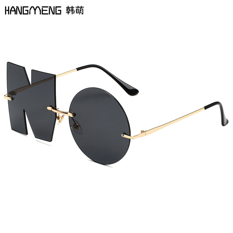 New European and American fashion Letter NO irregular sunglasses personalized rimless glasses ball party sunglasses wholesale New European and American fashion Letter NO irregular sunglasses personalized rimless glasses ball party sunglasses wholesale