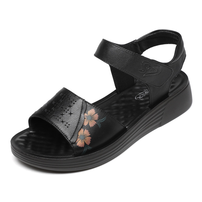 C4670 1220K GIÀY DÉP SANDAL NỮ RUITDT BIG SIZE NGOẠI CỠ ĐẾ MỀM MÙA HÈ TRUNG NIÊN HỌA TIẾT HOA GIÀY DÉP NỮ DA BÒ G04 SẢN PHẨM MỚI
