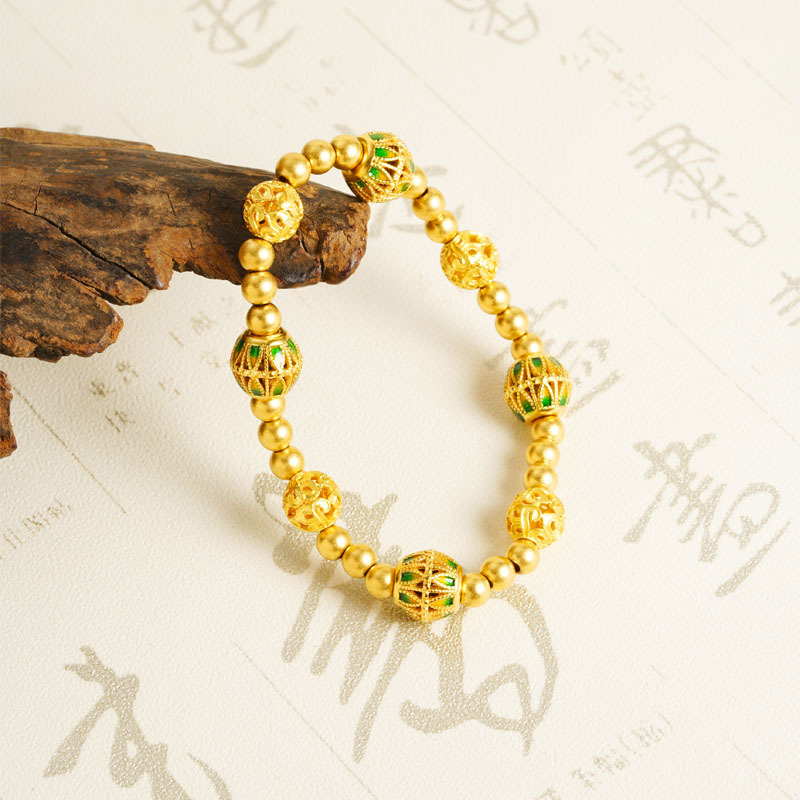 Nuevos productos de oro de arena vietnamita temperamento de brazalete de hortenida cuentas de verano femenina alta sensación hueco chapada en oro fabricantes al por mayor