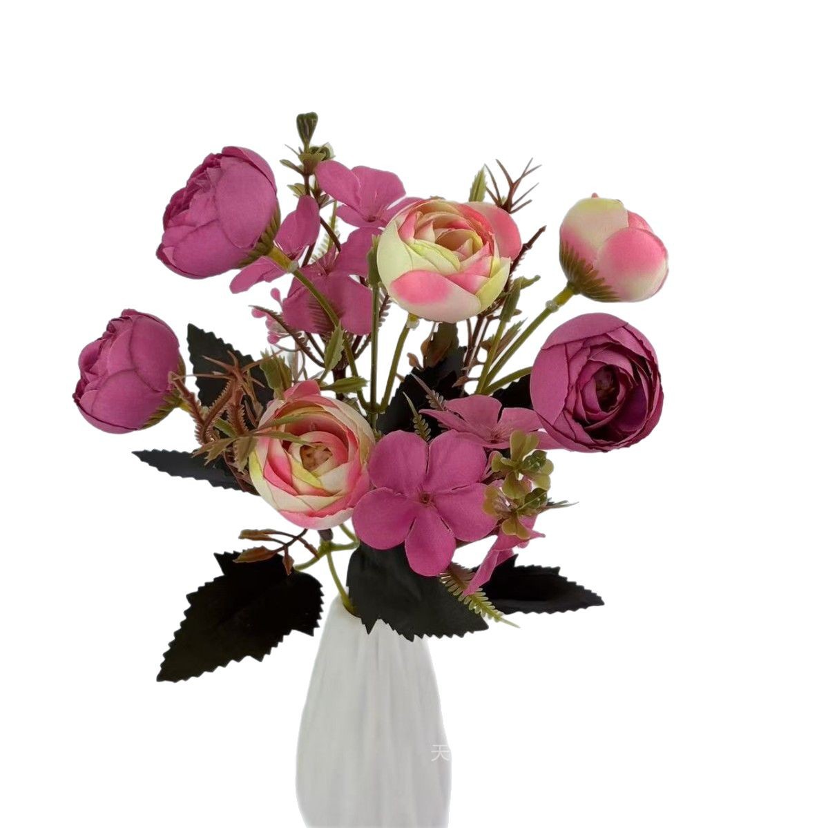 Simulación de colores otoñales, capullos de té, rosas de té, flores pequeñas, flores falsas, decoración del hogar, colocación del hotel, decoración del proyecto, boda transfronteriza
