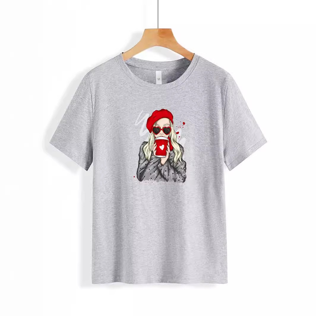 T-shirt with a round collar