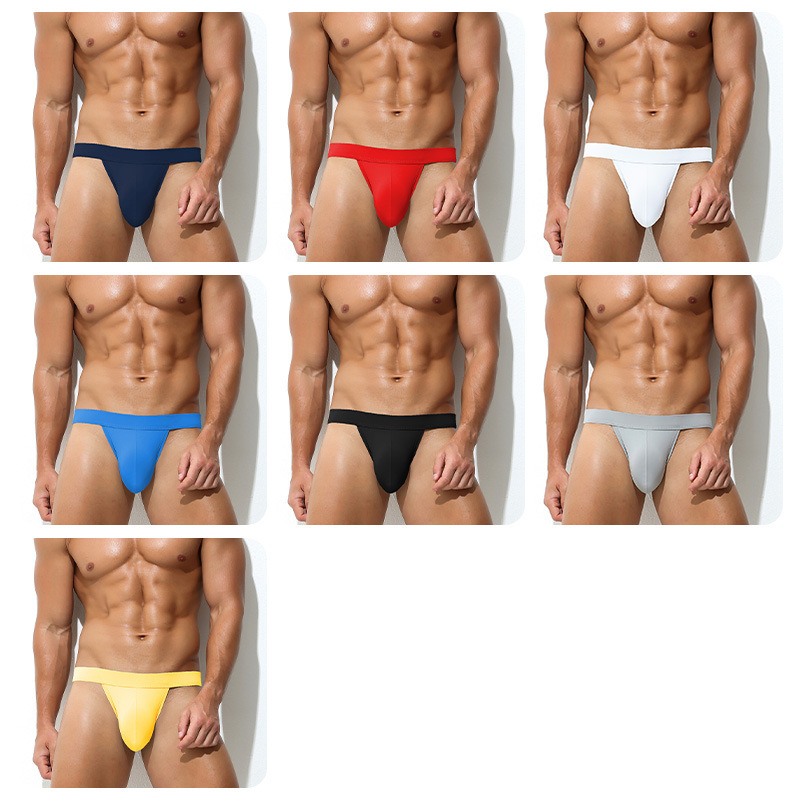 Pantalones íntimas de hombre de verano triángulo pequeño hombre cintura baja sexy horquilla alta bolsillo grande triángulos deportivos para hombre transpirable hielo