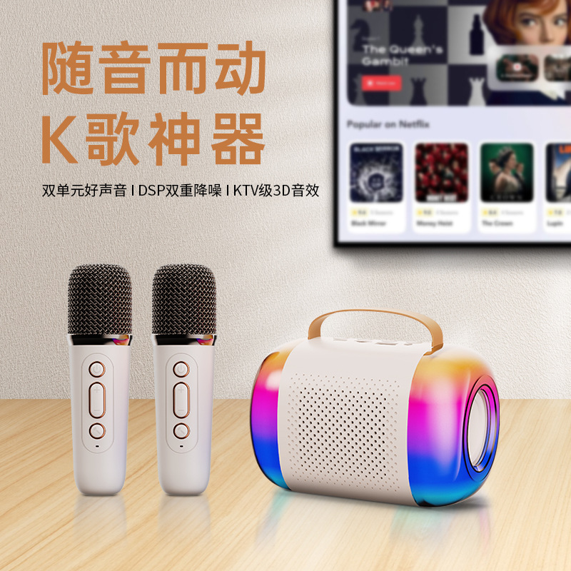 Y5 portable wireless bluetooth speaker mini handheld microphone singing all-in-one children microphone