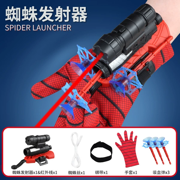 Launcher, bullet, gloves, spider, 3 pieces